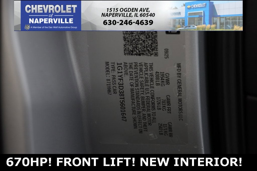 2026 Chevrolet Corvette Z06 3LZ