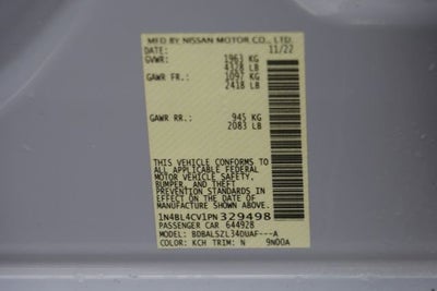 2023 Nissan Altima SR FWD